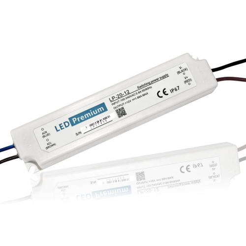 LEDPremium Компактный блок питания LP12020 (12V, 1.67A, 20W, IP67), 1шт 26454