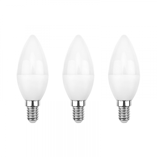 Лампа светодиодная Свеча CN 11,5Вт E14 1093Лм 2700K теплый свет (3 шт/уп) REXANT, 3шт, REXANT, 604-027-3