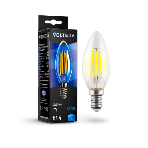 Светодиодная лампа Voltega VG10-C1E14cold5W-FD (E14, 4000K, 5Вт), 1шт 8461