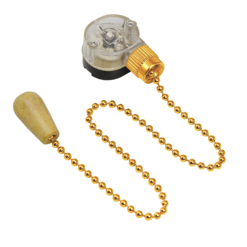 Выключатель для настенного светильника c деревянным наконечником «Gold», индивидуальная упаковка, 1 шт. REXANT, 1шт, REXANT, 32-0106-1