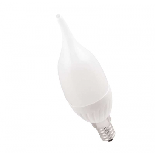 IEK Лампа светодиодная ECO CB35 5Вт свеча на ветру 4000К белый E14 450лм 230-240В ИЭК LLE-CB35-5-230-40-E14, 1шт