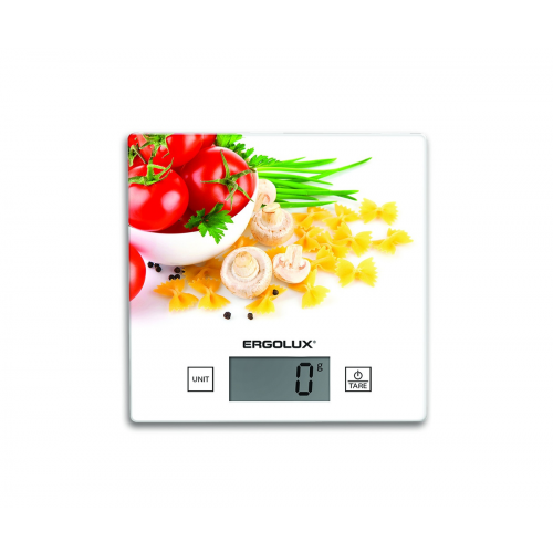 Весы кухонные ELX-SK01-С36 паста томаты и грибы (до 5кг 150х150мм) Ergolux 14360, 1шт