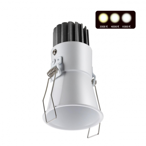 Встраиваемый светодиодный светильник с переключателем цветовой температуры NOVOTECH SPOT LANG 358906, LED, 7W, IP20, 1шт, NOVOTECH, 358906