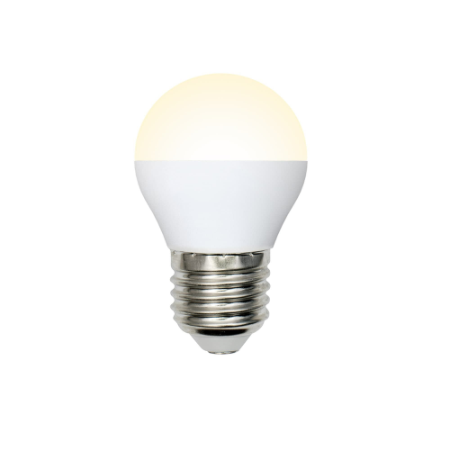 Led-g45-7w/ww/e27/fr/nr лампа светодиодная. форма "шар", матовая. серия norma. теплый белый свет (3000K). Картон. ТМ Volpe, 1шт, UL-00003823