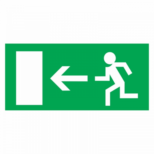 Наклейка эвакуационный знак "Направление к эвакуационному выходу налево"100*300 мм Rexant, 5шт, REXANT, 56-0025
