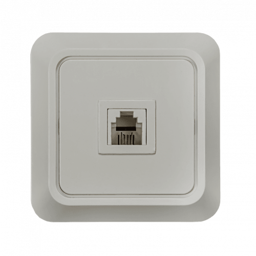 Розетка ТЛФ Bolleto Inhome белая накладная 7034, 1шт, INhome, 4690612000398