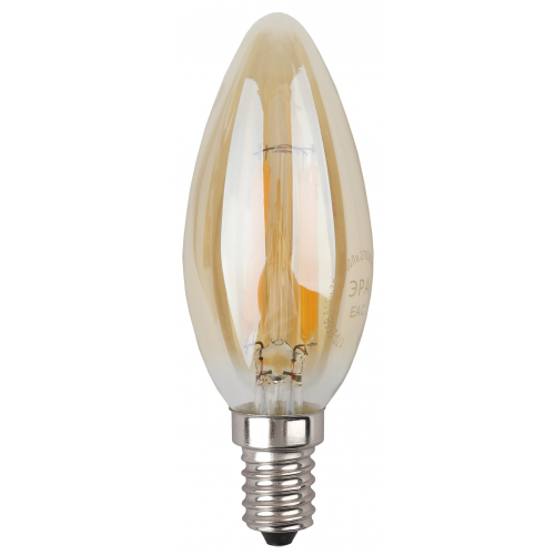 Лампочка светодиодная ЭРА F-LED B35-5W-827-E14 gold Е14 / Е14 5Вт филамент свеча золотистая теплый белый, 1шт, ЭРА, F-LED B35-5W-827-E14 gold, Б0027939