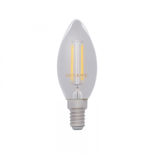 Лампа филаментная Свеча CN35 7,5Вт 600Лм 4000K E14 диммируемая, прозрачная колба REXANT, 10шт, REXANT, 604-088