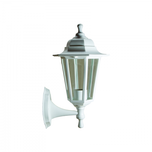 Садово-парковый светильник ЭРА НБУ 06-60-001 белый 6 гранный настенный IP44 Е27 max60Вт, 1шт, ЭРА, Б0048116