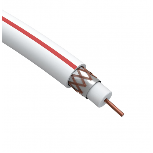 Эра кабель коаксиальный sat 50 м, 75 ом, cu/(оплётка Cu 75%), PVC, цвет белый, бухта 100 м, 1шт, ЭРА, S-M-75-PVC100, Б0044617