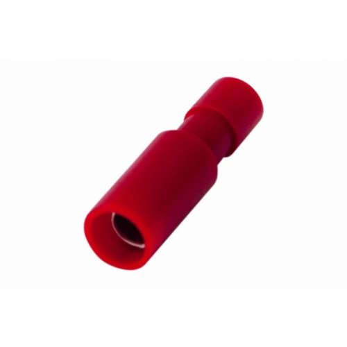 Разъем штекерный полностью изолированный гнездо 4 мм 0.5-1.5 мм² (РШПи-м 1.5-4/РшИмп 1,25-5-4) красный REXANT, 100шт, REXANT, 08-0261