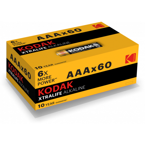KODAK Батарейки Kodak LR03-60 (4S) colour box XTRALIFE Alkaline [K3A-60], 60шт Б0029221