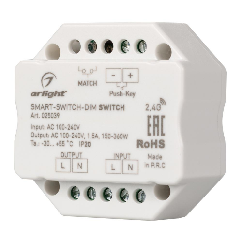 Выключатель Smart-Switch-DIM (100-240V, 1.5A, RF), 1шт, Arlight, 025039