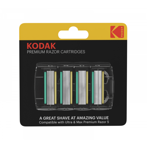 KODAK Сменные кассеты для бритья Kodak Premium Razor 5 лезвий 4 штуки, 1шт Б0051171