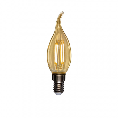 Лампа филаментная Свеча на ветру CN37 9,5Вт 950Лм 2400K E14 золотистая колба REXANT, 10шт, REXANT, 604-117