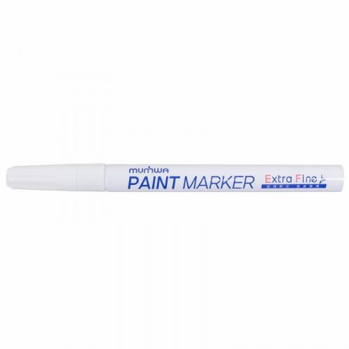 Маркер-краска Extra Fine Paint Marker 1мм, нитрооснова, белый MunHwa, 12шт 08-7205