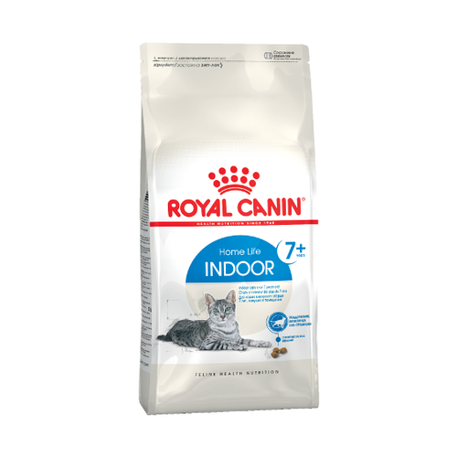 Royal Canin Indoor +7 Облегченный сухой корм для пожилых домашних и малоактивных кошек старше 7 лет, 400 гр