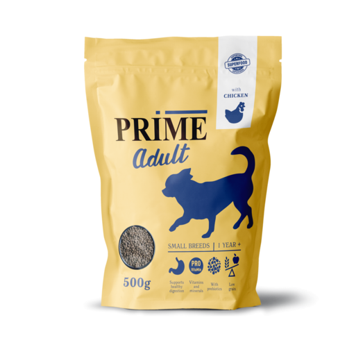 PRIME ADULT SMALL Сухой корм для собак мелких пород, с курицей, 500 гр