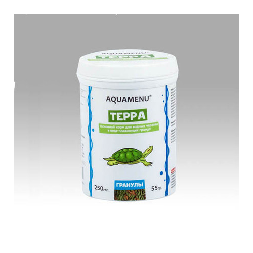 Aquamenu Терра Корм для водных черепах, гранулы, 70 гр