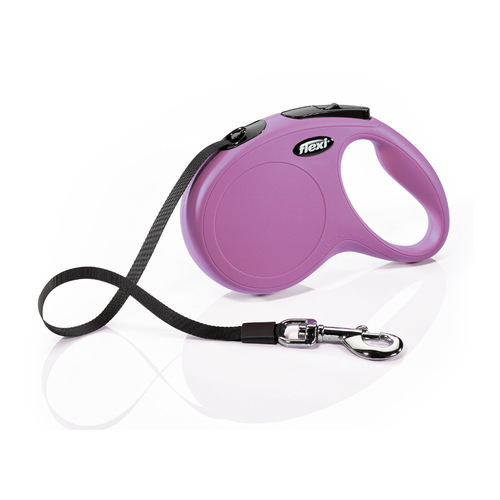 FLEXI New CLASSIC M Поводок-рулетка для собак, ремень, розовая