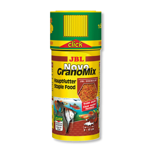 JBL NovoGranoMix CLICK Основной корм для средних и больших аквариумных рыб, гранулы, 115 гр