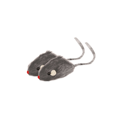Уют Мышь-погремушка Игрушка для кошек, натуральный кроличий мех