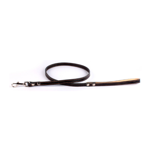Collar Поводок двойной с прошивкой черный (ширина 16 мм, длина 122 см)