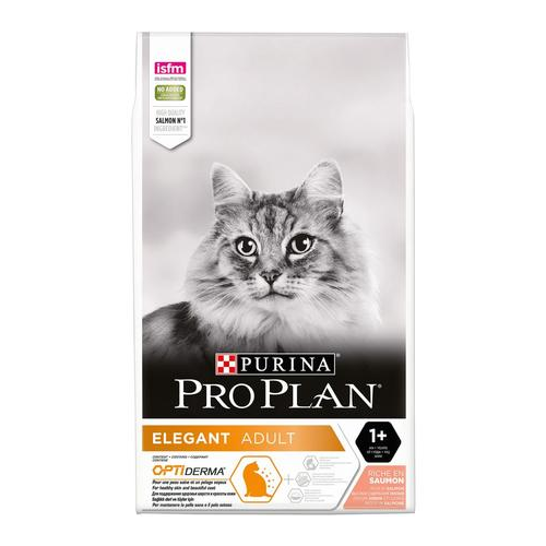 Сухой корм Pro Plan® для здоровья шерсти и кожи взрослых кошек, с высоким содержанием лосося, 10 кг