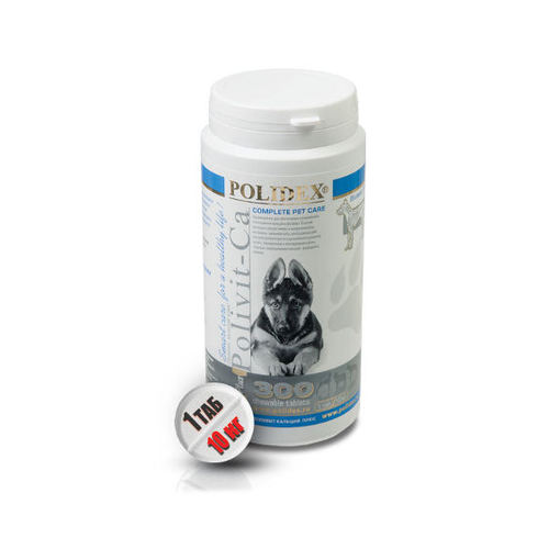 Polidex Polivit-Ca plus Кормовая добавка для щенков, беременных и кормящих собак, 300 таблеток