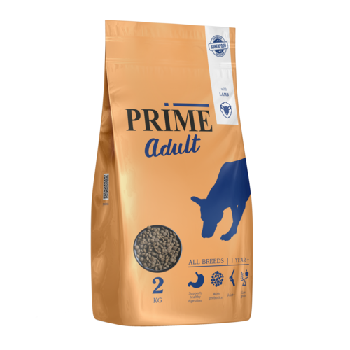 PRIME ADULT Сухой корм для собак всех пород, с ягненком, 2 кг