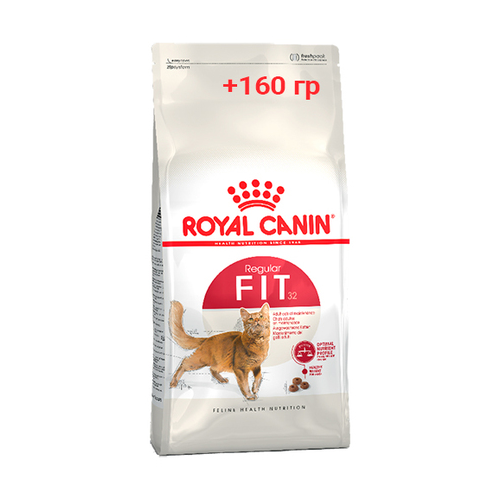 Увеличенная упаковка Royal Canin Fit 32 Сухой корм для взрослых кошек имеющих доступ на улицу (400 гр + 160 гр), 560 гр