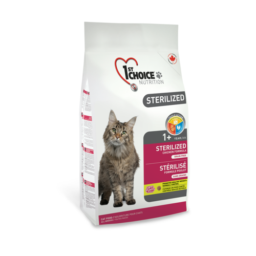 1st Choice Sterilized Сухой корм для кастрированных котов и стерилизованных кошек (с курицей и бататом), 320 гр