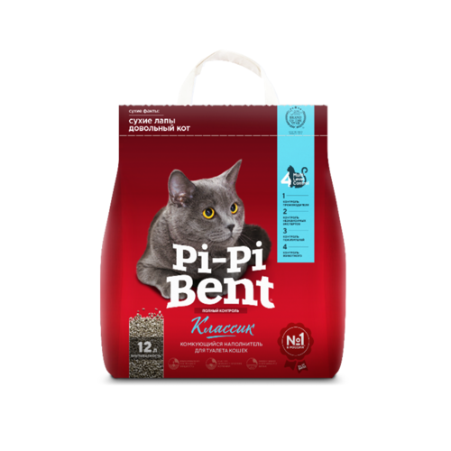 Pi-Pi Bent Комкующийся глиняный наполнитель для кошек, 5 кг