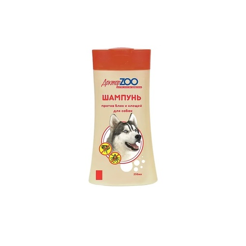 Доктор ZOO Шампунь для собак от блох и клещей, 250 мл