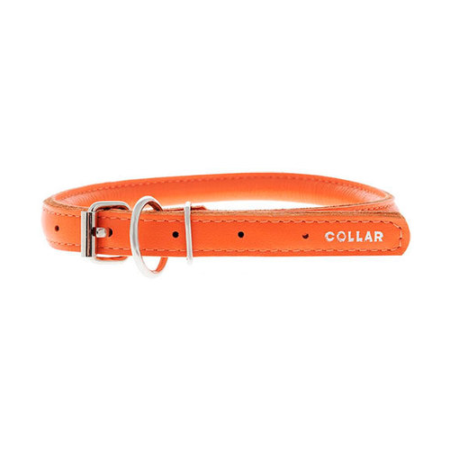 Collar Ошейник для собак "Collar Glamour", круглый, диаметр 1 см, длина 39-47 см, оранжевый