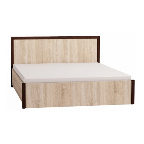 Полутороспальная кровать Арника Баухаус (Bauhaus) 3.2 с ПМ 140х200 см дуб сонома / орех шоколадный