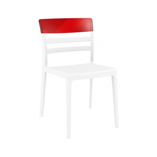 Пластиковый стул Siesta Contract Moon белый / красный