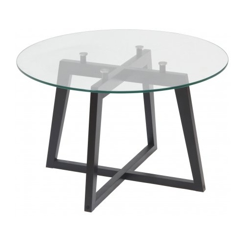 Журнальный стол Мебелик Рилле 445 венге / стекло прозрачное круглое