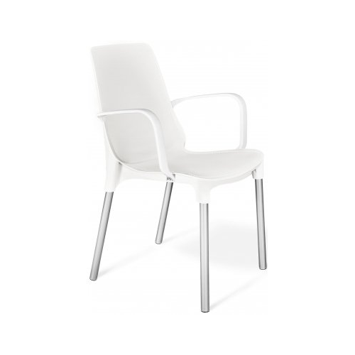 Кресло Sheffilton SHT-S76 белое / хром лак