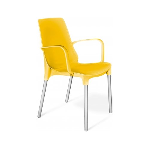 Кресло Sheffilton SHT-S76 желтое / хром лак