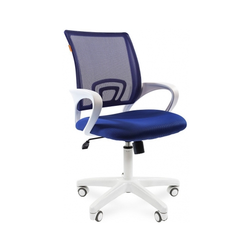 Компьютерное кресло Chairman 696 белый пластик TW-10 / TW-05 синее