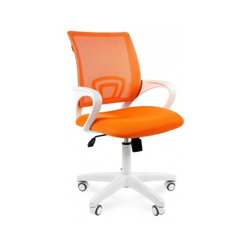 Компьютерное кресло Chairman 696 белый пластик TW-16 / TW-66 оранжевое