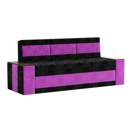 Кухонный диван Mebelico Лина микровельвет черно-фиолетовый