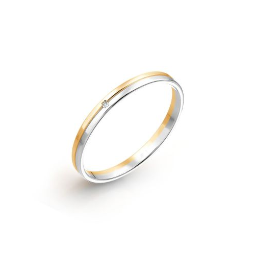 Кольцо обручальное с бриллиантом Линии Любви Т131013903-ЛЛ
