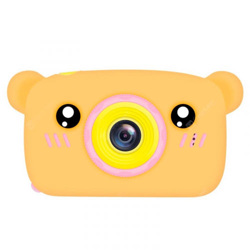 Детская цифровая мини камера фотоаппарат в форме медведя (Оранжевый)