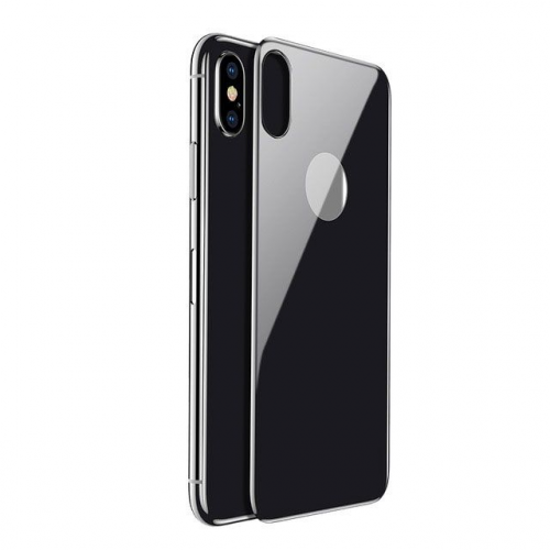 Защитное стекло на заднюю панель iPhone X (Черный)
