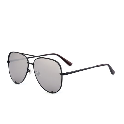 Набор авангардные металлические солнцезащитные очки авиаторы для женщин с футляром для хранения (Черные)