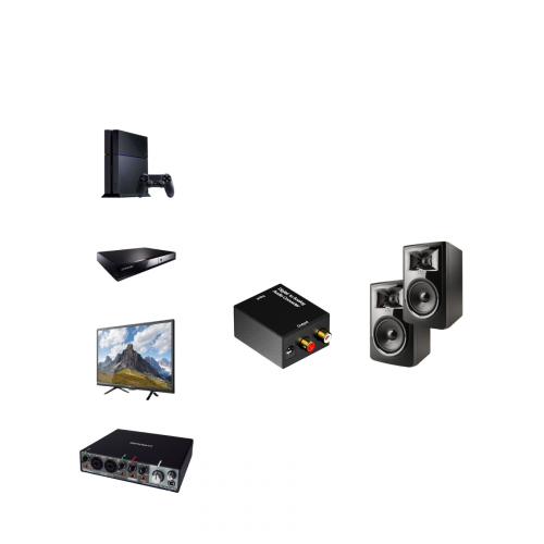 Аудио Конвертер Digital to Analog Audio ЦАП DAC цифра в аналоговый (Черный)