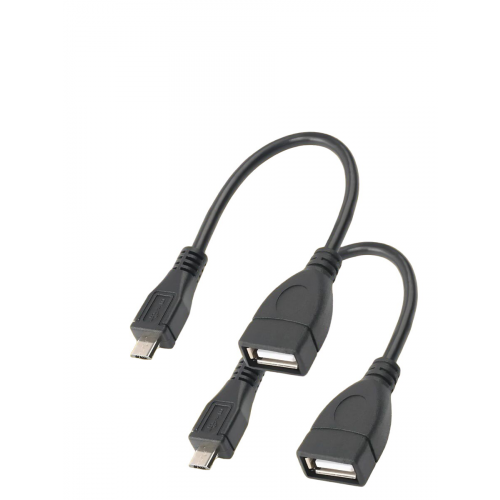 OTG Micro USB-USB кабель чёрный 12 см 2 шт
