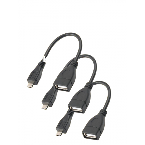 OTG Micro USB-USB кабель чёрный 12 см 3 шт